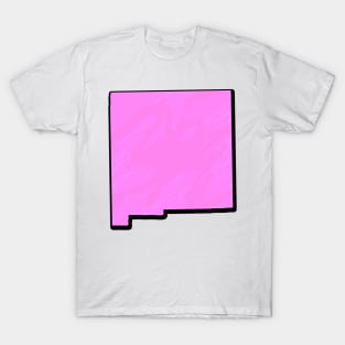 Pink New Mexico Outline T-Shirt